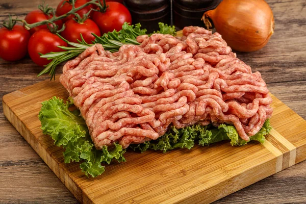 Carne Maiale Cruda Macinata Mare Cottura — Foto Stock