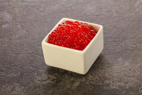 Luxuoso Delicous Vermelho Salmão Caviar Frutos Mar — Fotografia de Stock