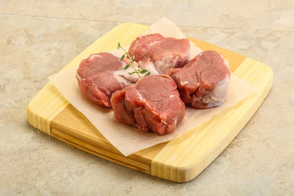 Raw Pork Tenderloin Fillet Cooking — Stock Photo, Image