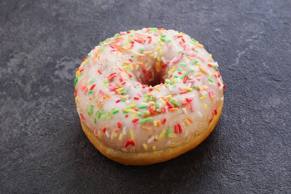 Sweet Glazed Vanilla Donut Icing Dessert — Stock Photo, Image