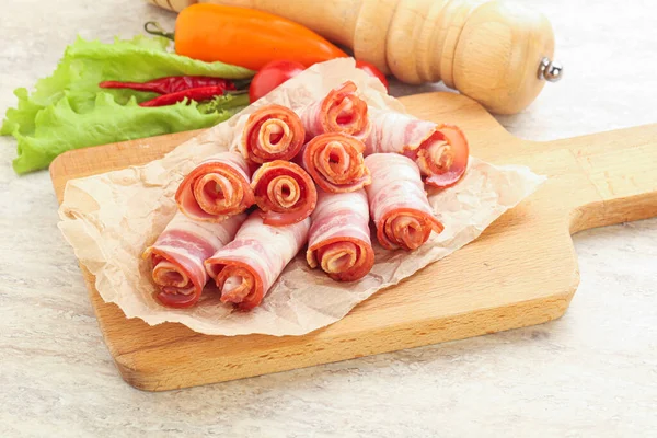 Tasty Bacon Roll Slice Breakfast — Stock Photo, Image