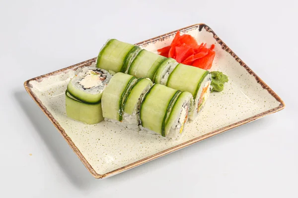 Japanese Traditional Roll Salmon Cucumber — Stock Photo, Image