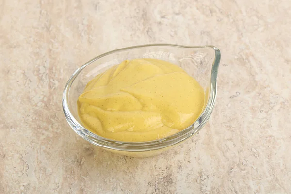 Organic Spicy Mustard Sauce Bowl — Stock Photo, Image