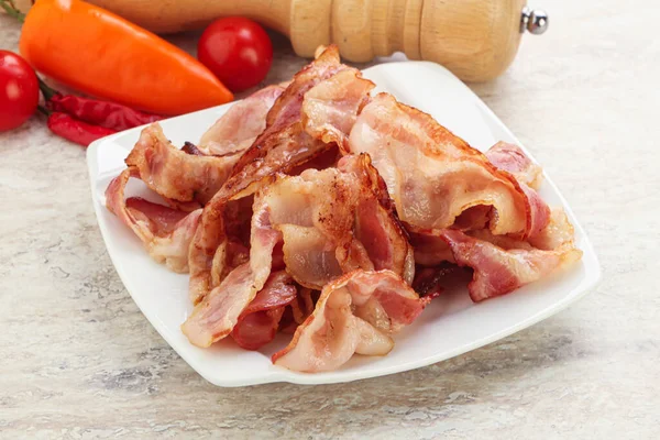 Stekt Bacon Mellanmål Till Frukost — Stockfoto