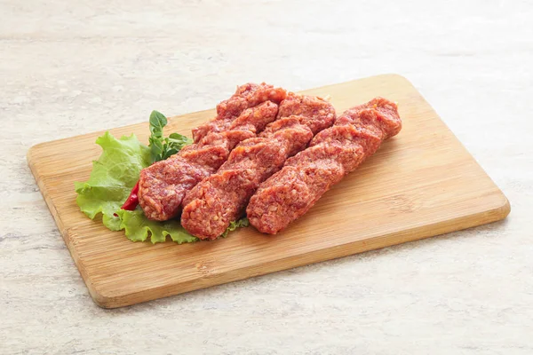 Carne Vacuno Cruda Kebab Picada Para Asar — Foto de Stock