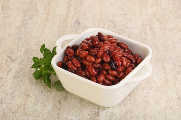 Red Kidney Bean Bowl Served Basil Royalty Free Stock Photos