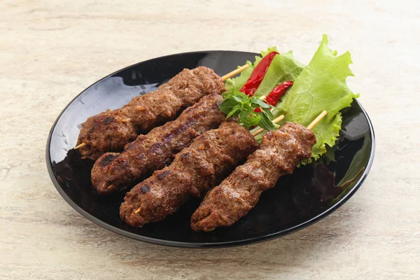 Grilled Rundvlees Kebab Spies Gehakt Vlees — Stockfoto