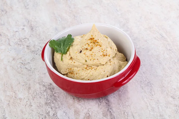 Veganská Kuchyně Tradiční Židovský Hummus Olejem — Stock fotografie