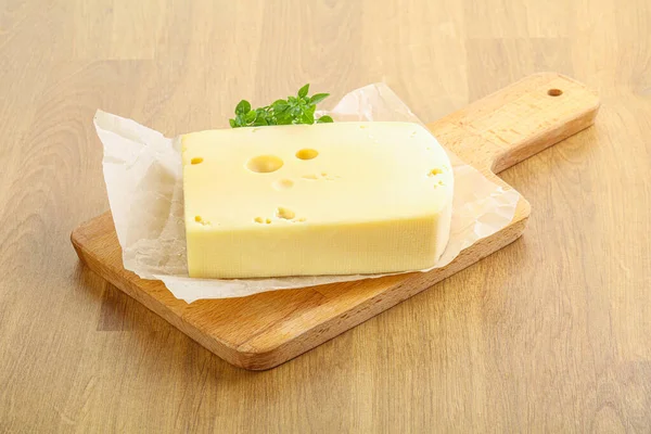 Maasdam Cheese Brick Board — Stock Photo, Image