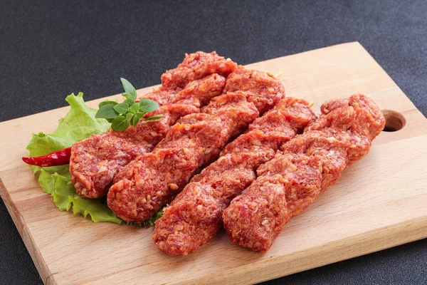Rauw Runderkebab Gehakt Vlees Voor Grill — Stockfoto