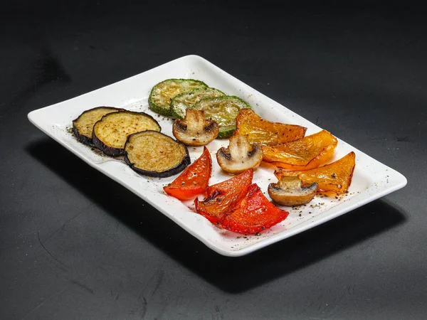 Grilled Vegetables Eggplant Pepper Tomato Zucchini Mushrooms Royalty Free Stock Images