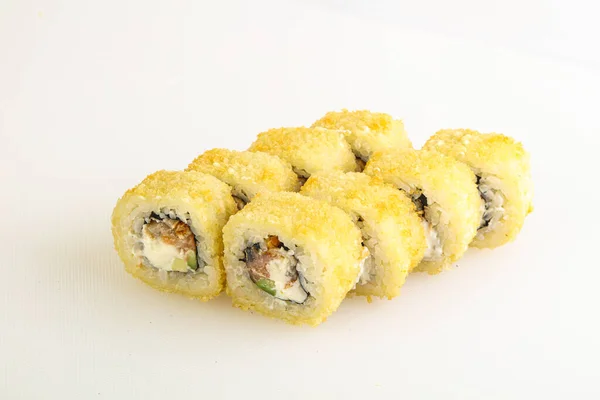 Cozinha Japonesa Rolo Tempura Com Peixe — Fotografia de Stock