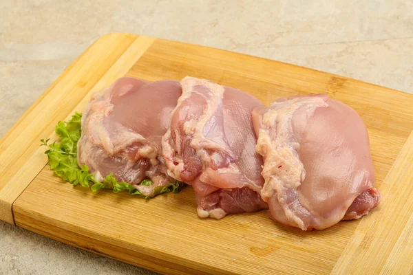 Raw Chicken Boneless Skinless Leg Cooking Stock Image