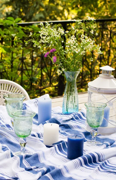 Served table on terrace — Stock Photo, Image