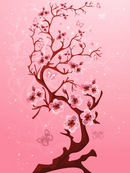 Blossoming tree. — Stock Vector