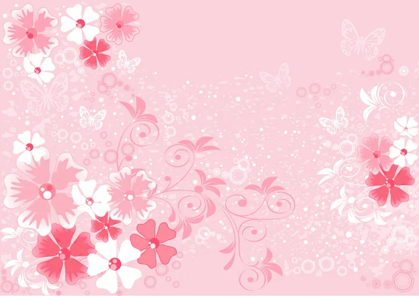 Pink flowers sakura, illustrations — Stock Vector