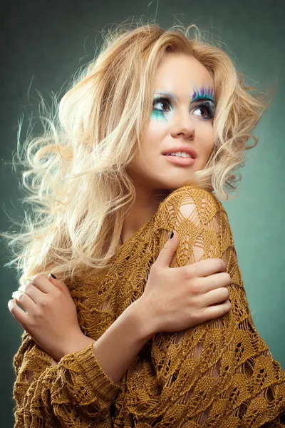 Teen girl make-up as mermaid beautiful — Stock Photo, Image