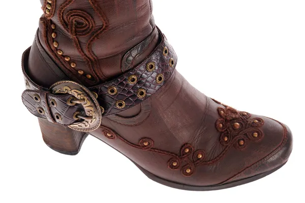 Braune Damenstiefel — Stockfoto