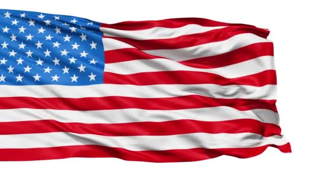 Realistic 3d seamless looping USA flag waving in the wind. Royalty Free Stock Footage