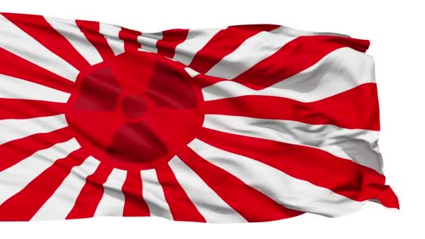Realistic 3D detailed slow motion japan radiation flag in the wind Royalty Free Stock Footage