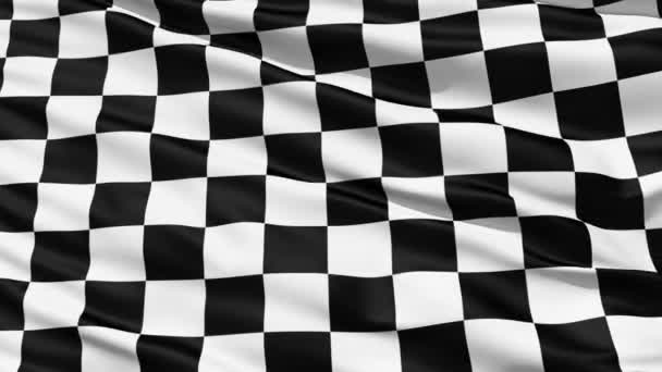 schwarz-weiß karierte Flagge flattern