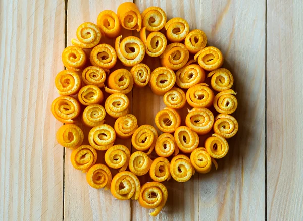 Makro bükülmüş Portakal kabukları