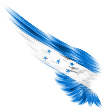Beyaz arka plan ile arka kanat Honduras bayrağı