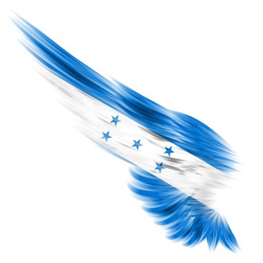 Honduras flag on Abstract wing with white background clipart