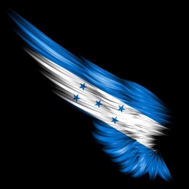 siyah arka plan arka kanat Honduras bayrağı