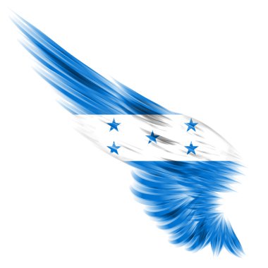Beyaz arka plan ile arka kanat Honduras bayrağı