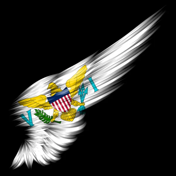 Bandera de las Islas Vírgenes de los Estados Unidos sobre fondo negro — Foto de Stock