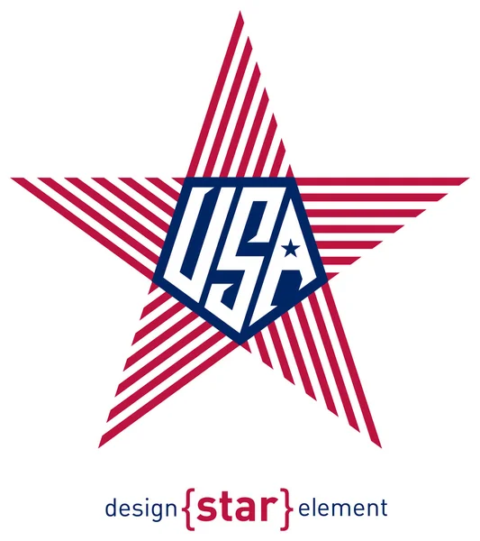 Stella con bandiera americana Elemento di design astratto — Foto Stock