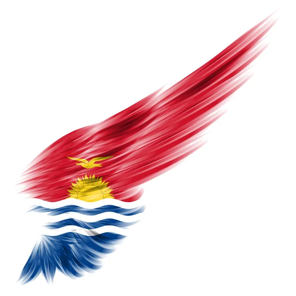 Vlag van Kiribati op abstracte vleugel met witte achtergrond — Stockfoto