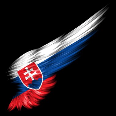 siyah arka plan arka kanat Slovakya bayrağı