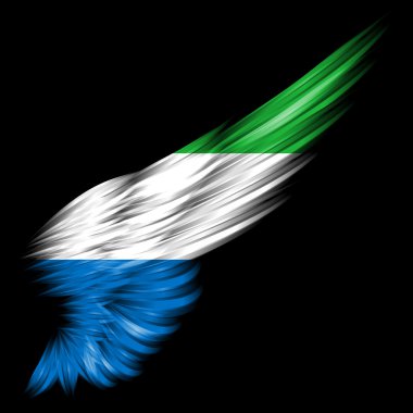 Sierra leone bayrağı siyah arka plan arka kanat