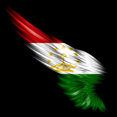 Tacikistan bayrağı siyah arka plan arka kanat