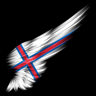 siyah backgro ile arka kanat faroe Adaları bayrağı
