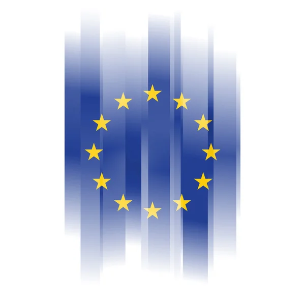 Bandeira da Europa União sobre fundo branco — Fotografia de Stock