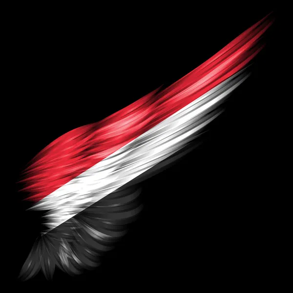 Flag of Sealand on Abstract wing with black background — Stock Photo, Image
