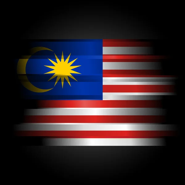 黒の背景に抽象的なマレーシアの国旗 — ストック写真