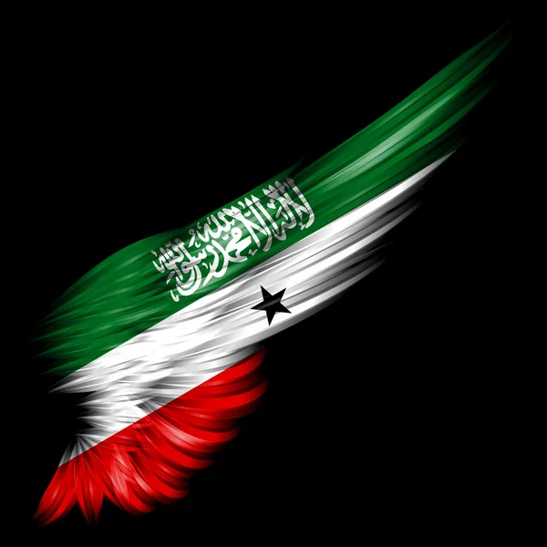 Somaliland Flag on Abstract wing with black background — Stock Photo, Image