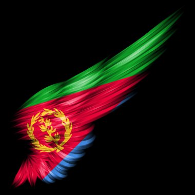 Eritre bayrağı siyah arka plan arka kanat