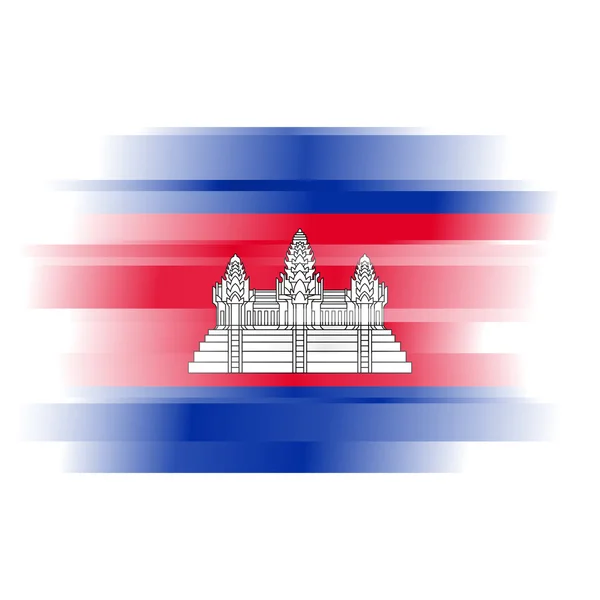 Résumé Drapeau du Cambodge sur fond blanc — Photo