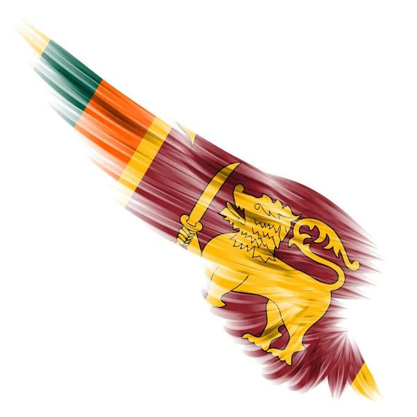 Bandiera dello Sri Lanka su ala astratta con sfondo bianco — Foto Stock