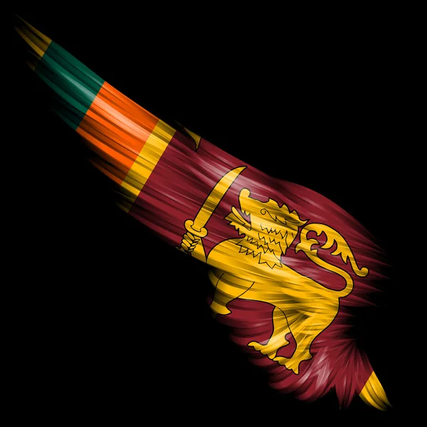 黒の背景と抽象的な翼にスリランカの国旗 — ストック写真