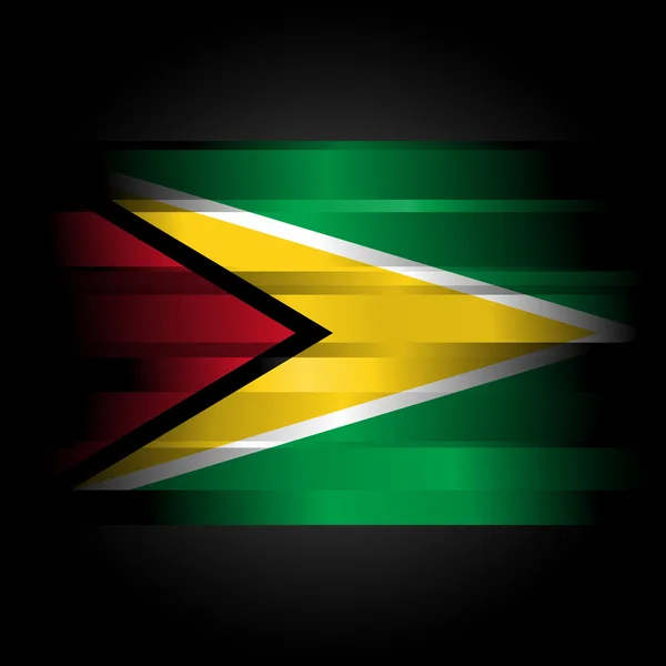 Guyana soyut bayrağı siyah arka plan üzerine — Stok fotoğraf