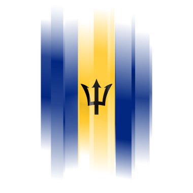 barbados soyut bayrak beyaz zemin üzerine