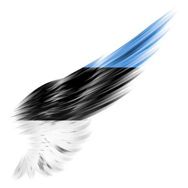 Estonian Flag on Abstract wing with white background — Stock Photo, Image