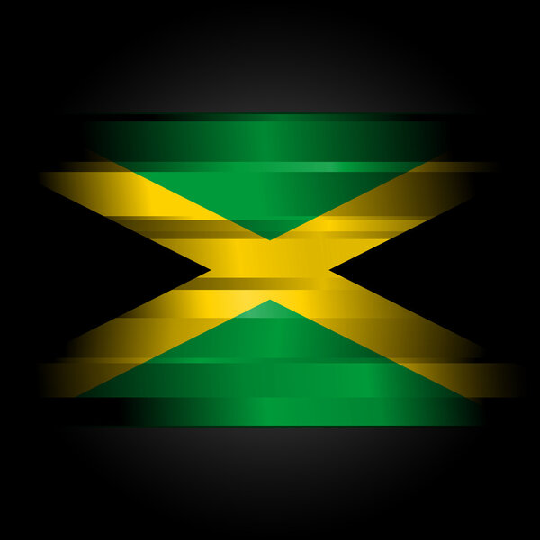 Abstract Flag of Jamaica on black background