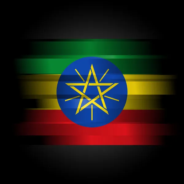 Abstracte vlag van Ethiopië op zwarte achtergrond — Stockfoto